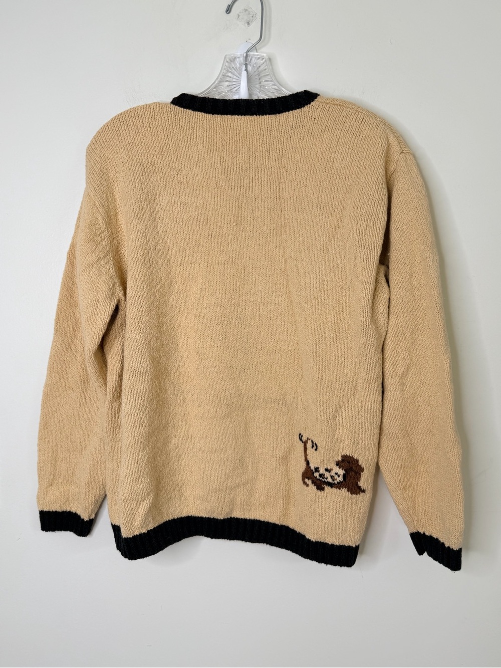 Talbots Vintage Animal Motif Knit Cardigan Novelty Bone Toggle sweater - Picture 6 of 7